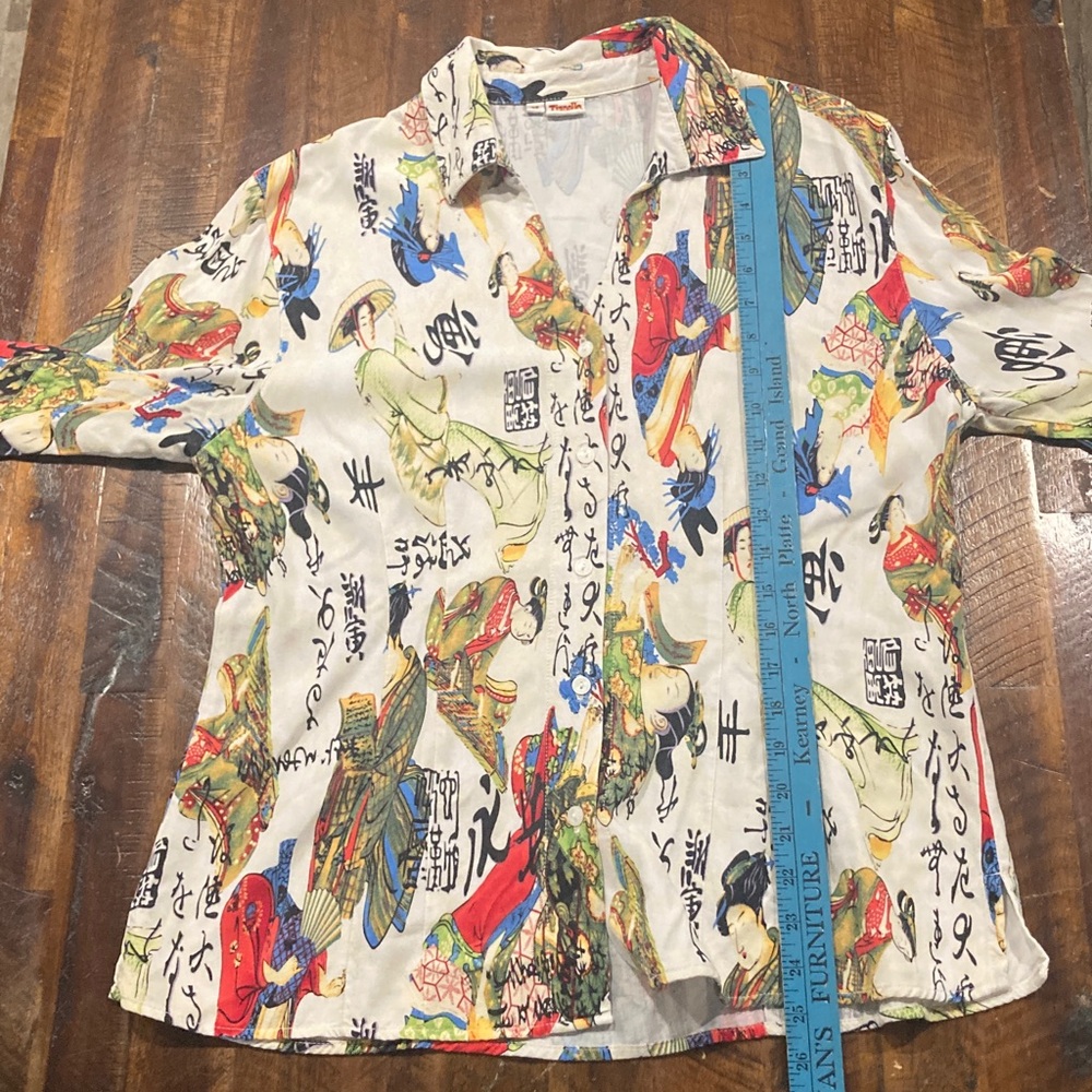 Tianello Japanese print shirt M geisha - Picture 10 of 11